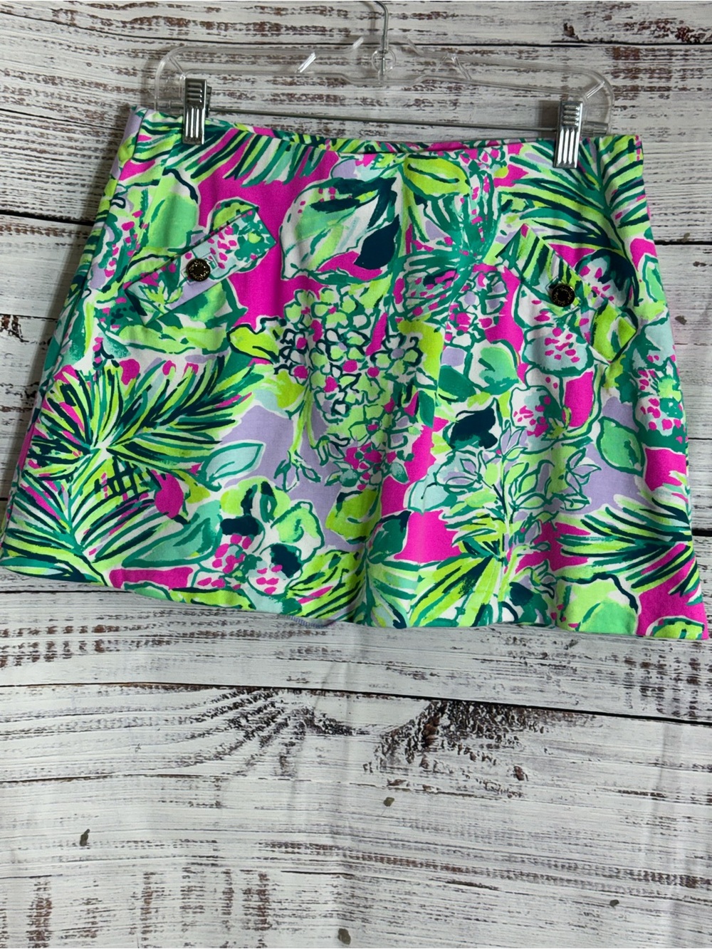 lilly pulitzer skorts Womens size Medium Madison Floral Print pull on Shorts - Picture 4 of 13